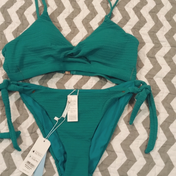 Cupshe Swim Cupshe Keyhole Teal Green Bikini Nwt Poshmark